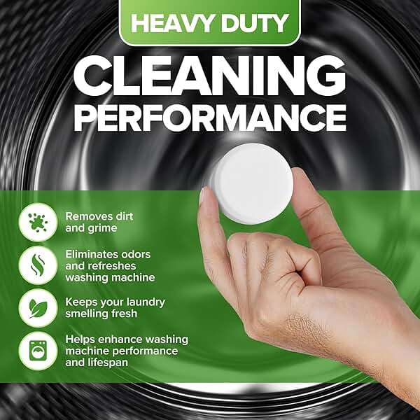 Renuv® Heavy Duty Washing Machine Cleaner Descaler Tablets - for Front Load, Top Load Washer, HE (6 XL Tablets - 6 Months Supply) - Image 3