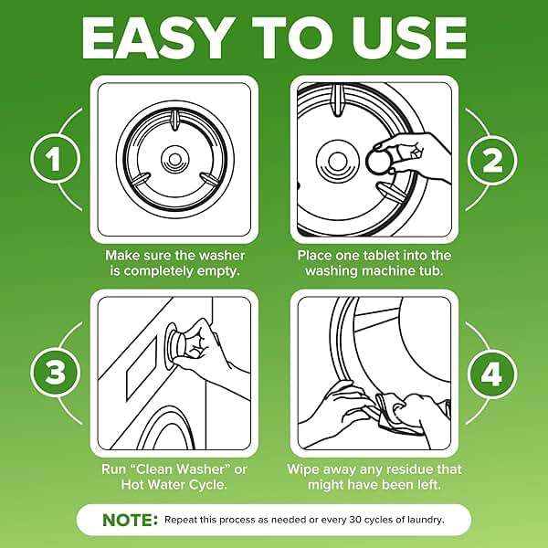 Renuv® Heavy Duty Washing Machine Cleaner Descaler Tablets - for Front Load, Top Load Washer, HE (6 XL Tablets - 6 Months Supply) - Image 7