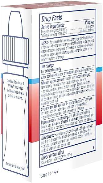 Visine Red Eye Hydrating Comfort Redness Relief and Lubricant Drops to Help Moisturize and Relieve Due to Minor Eye Irritations Fast, Tetrahydrozoline HCl, 0.28 fl. oz - Image 13