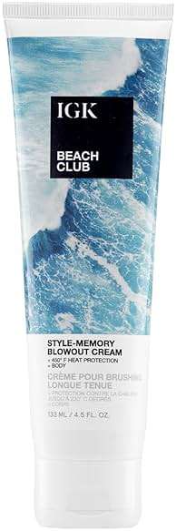 IGK BEACH CLUB Style-Memory Blowout Cream | Volume + Bounce + Heat Protectant | Vegan + Cruelty Free | 4.5 Oz - Image 1