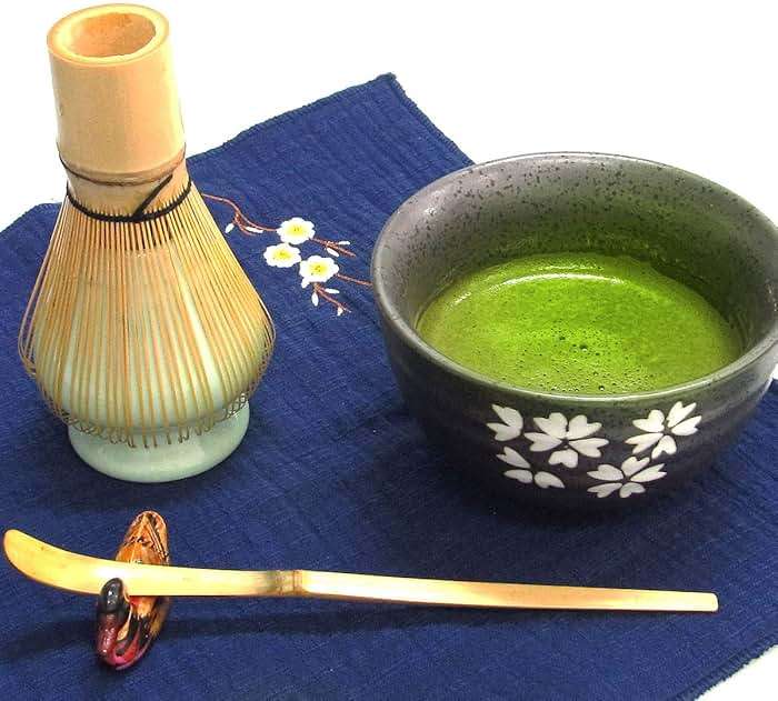 Artcome Japanese Matcha Tea Set, Matcha Whisk, Traditional Scoop, Matcha Bowl, Black Bamboo Tray, Ceramic Whisk Holder, Matcha Caddy, Handmade Matcha Ceremony Kit For Japanese Tea Ceremony (10Pcs) - Image 7