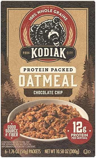 Kodiak Instant Oatmeal Packets, Chocolate Chip, High Protein, 100% Whole Grains, 6 boxes with 6 packets each (36 packets total) - Image 2
