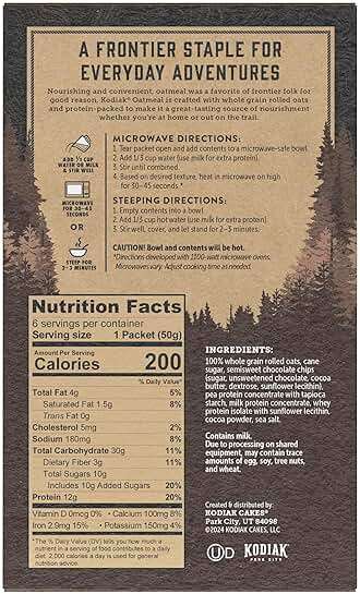Kodiak Instant Oatmeal Packets, Chocolate Chip, High Protein, 100% Whole Grains, 6 boxes with 6 packets each (36 packets total) - Image 3