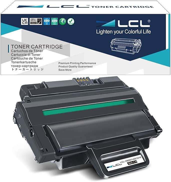 LCL Compatible Toner Cartridge Replacement for Xerox 106R01485 106R01486 3210 3220 4100 Pages WorkCentre 3210 3220 (1-Pack Black) - Image 1