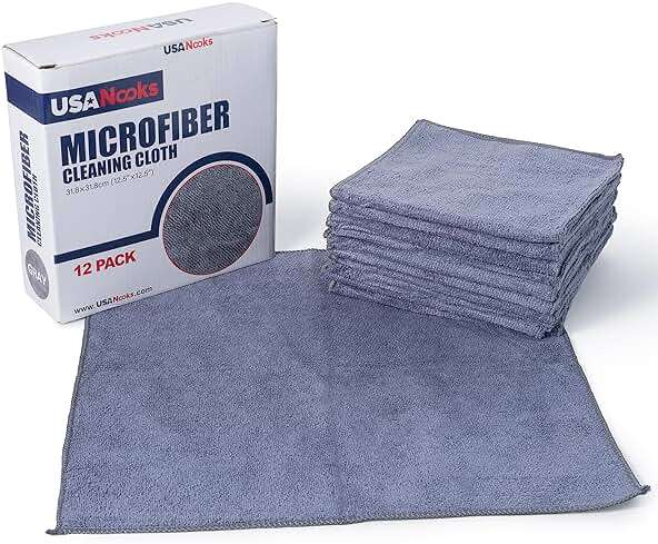 USANOOKS Microfiber Cleaning Cloth Grey - 12 Pcs (12.5"x12.5") - High Performance - 1200 Washes, Ultra Absorbent Microfiber Towel Weave Grime & Liquid for Streak-Free Mirror Shine - Car Washing Cloth - Image 3