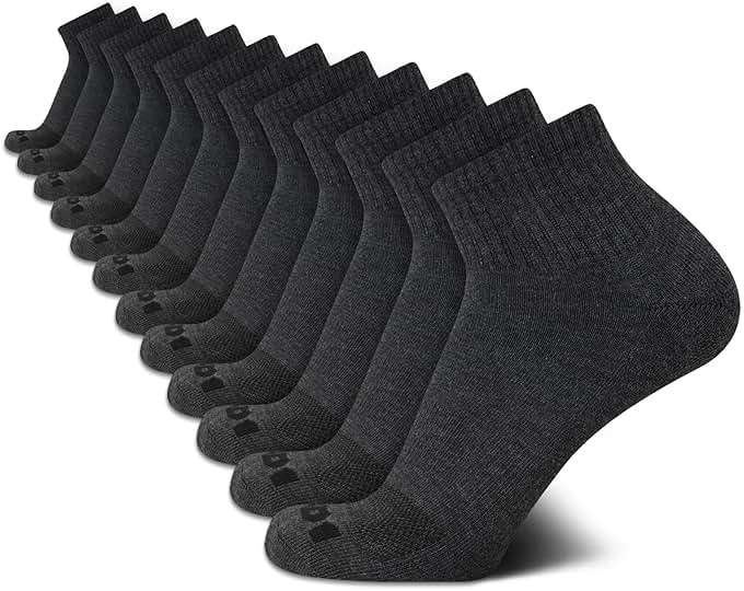 AND1 Mens Quarter Socks - 12 Pack Moisture Wicking Breathable Cushioned Athletic Performance Ankle Socks for Men (6-12.5) - Image 1
