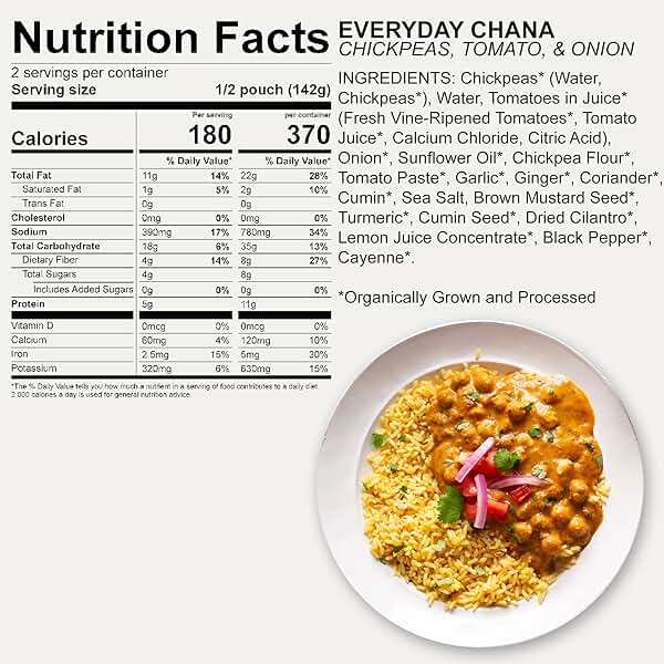 Maya Kaimal Foods - Organic Indian Everyday Chana - 10oz - Fully Cooked with Chickpeas, Tomato & Onion - Vegan - Microwavable - Ready to Eat - Pack of 6 - Image 2