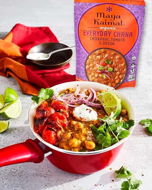 Maya Kaimal Foods - Organic Indian Everyday Chana - 10oz - Fully Cooked with Chickpeas, Tomato & Onion - Vegan - Microwavable - Ready to Eat - Pack of 6 - Image 6