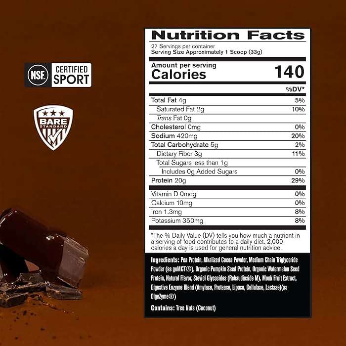 BARE PERFORMANCE NUTRITION Vegan Protein, Plant Based Protein, Pea Protein, Watermelon Protein and Pumpkin Protein, Naturally Sweetened and Flavored (27 Servings, Chocolate) - Image 2