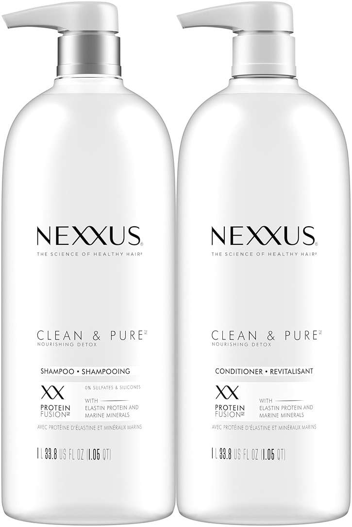 Nexxus Clean and Pure Clarifying Shampoo and Conditioner 2-Pack With ProteinFusion, for Nourished Hair Paraben Free 33.8 oz - Image 1