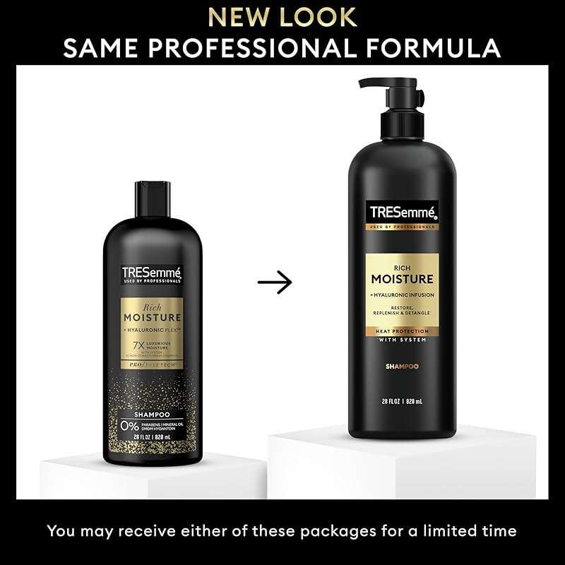 TRESemmé Rich Moisture Hydrating Shampoo 3 Count for Dry Hair Formulated With Pro Style Technology 28 Fl Oz - Image 3