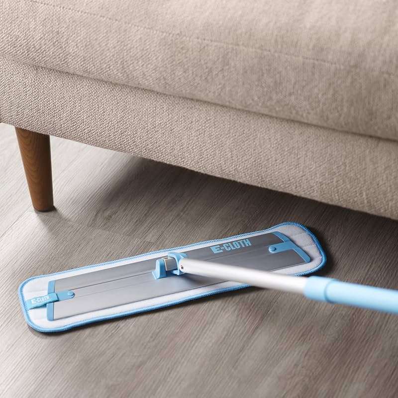 E-Cloth Deep Clean Microfiber Mop - Reusable Mop Pad for Home Cleaning, Hard Floors, Wood, Tile or Laminate, Use Wet for Cleaning or Dry for Dusting, No Refills or Spray Needed, Extra Replacement Head - Image 4