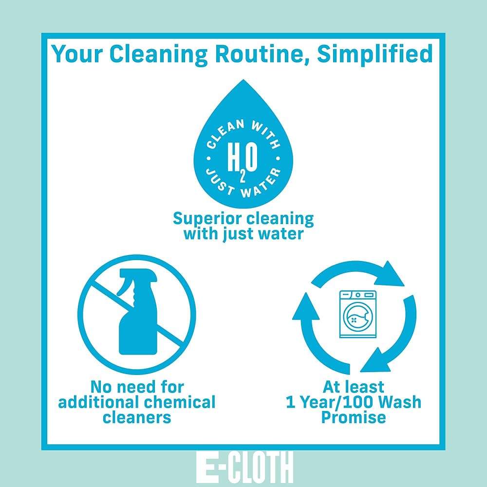 E-Cloth Deep Clean Microfiber Mop - Reusable Mop Pad for Home Cleaning, Hard Floors, Wood, Tile or Laminate, Use Wet for Cleaning or Dry for Dusting, No Refills or Spray Needed, Extra Replacement Head - Image 5