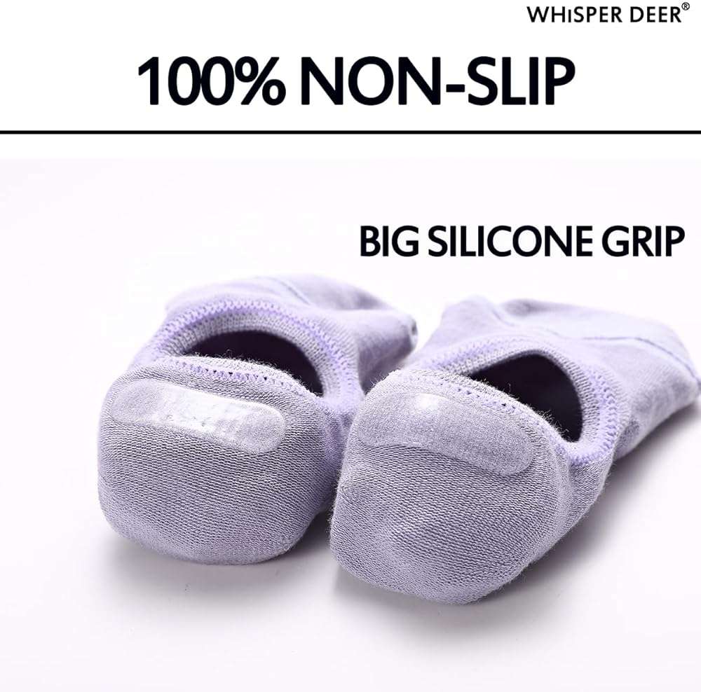 WHISPER DEER No Show Liner Socks Women - (Size 4-7/7-10/10-13) Low cut Invisible Cotton Sneaker Socks with Non Slip Grips - Image 3