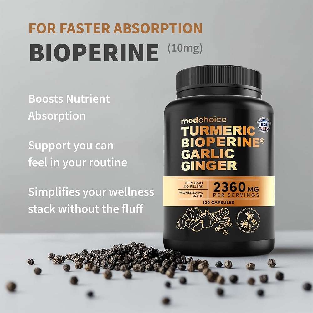 4-in-1 Turmeric Joint Support Supplements with Garlic and BioPerine - 2360 mg High Potency Herbal Blend for Mobility, Everyday Flexibility, Digestive Comfort, and Active Aging Support (120ct) - Image 5
