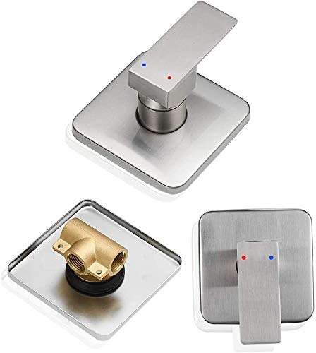 JingGang Shower Faucet Brushed Nickel Rain Shower Head Shower Faucets Sets Complete Bathroom Rainfall Shower System, Single Function Shower Trim Kit with Rough-in Valve - Image 6