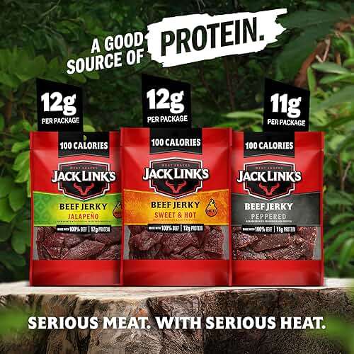 Jack Link's Bold Beef Jerky Variety Pack - Sweet & Hot, Jalapeño & Peppered - (15 Pack) 1.25 oz Bags - Ready to Eat Real Meat Protein Snacks - Made with 100% Real Beef - Image 4