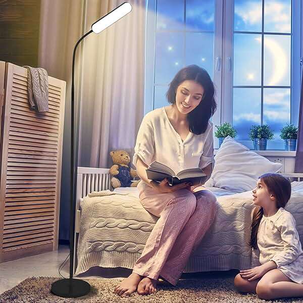 Wio-Mio Floor lamp, 15w/1000lm Bright LED Floor Lamp with Stepless Adjustable 3000K-6000K Colors and Dimmer, Remote and Touch Control, Adjustable Floor Lamp for Living Room - Image 6