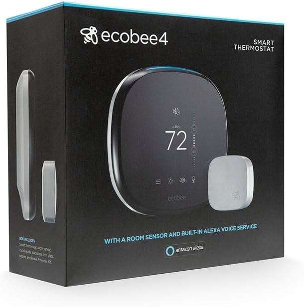 ecobee4 Smart Thermostat with Built-in Alexa, Room Sensor Included - Image 1