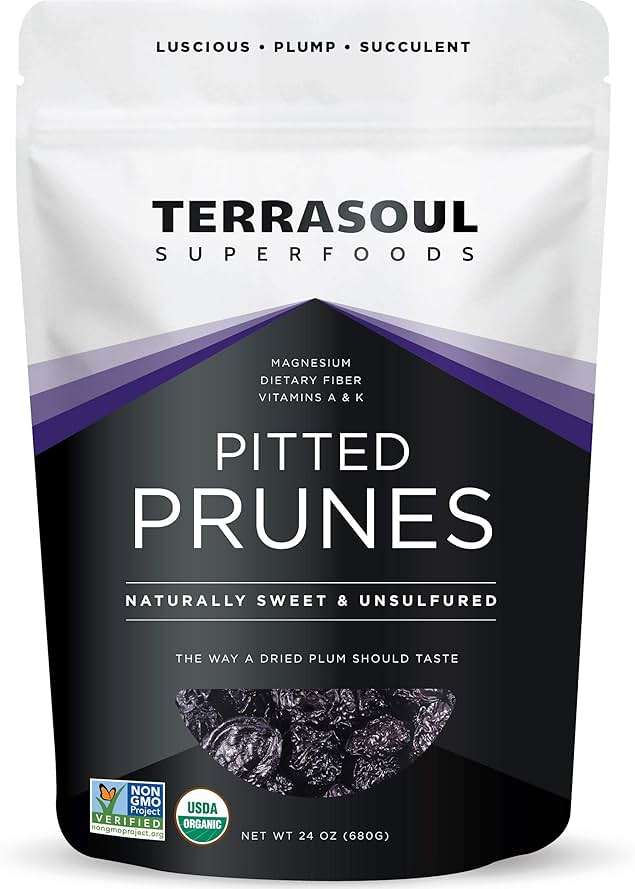 Terrasoul Superfoods Organic Dried Pitted Prunes, 1.5 Lbs - Fiber | Vitamin K | Preservative Free - Image 1