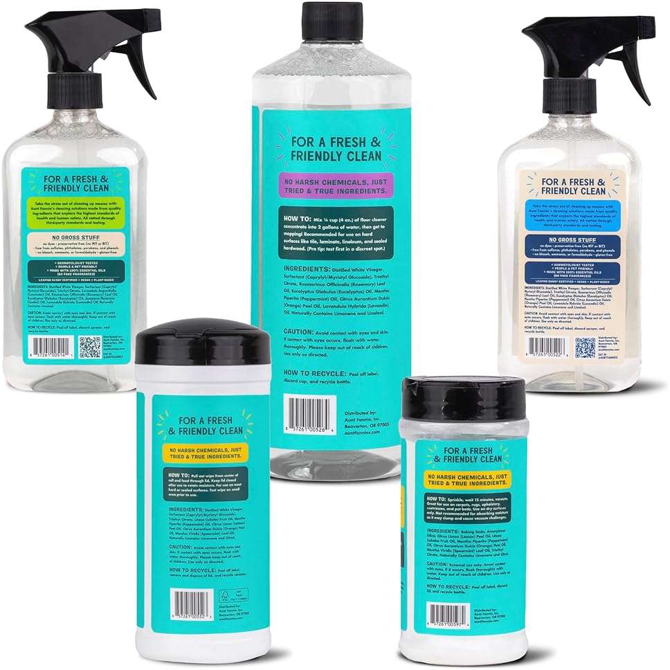 Aunt Fannie's Whole Home Cleaning Bundle: All Purpose Spray, Floor Cleaner, Glass & Window Cleaner, Multi-Surface Wipes, Carpet Refresher - Image 7