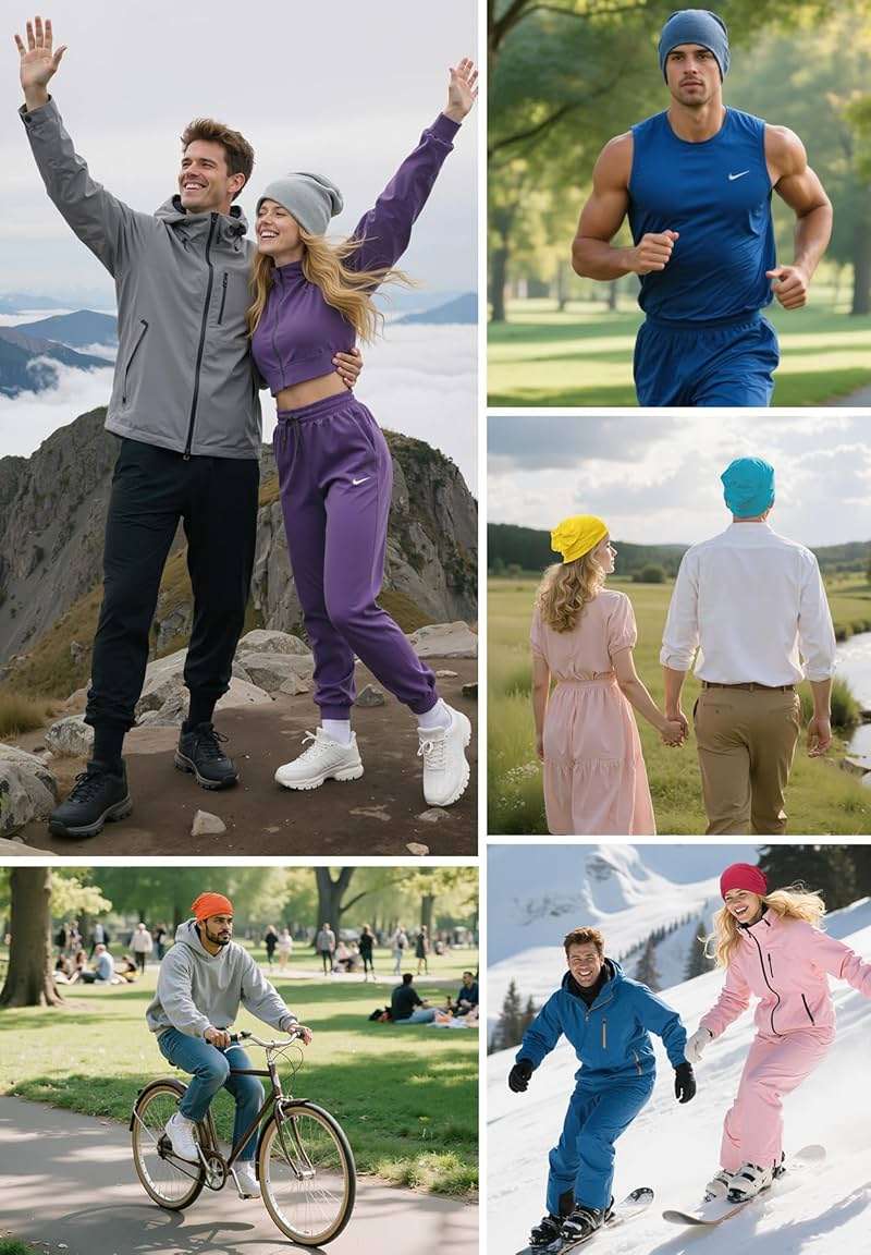 Zando Slouchy Dwarf Beanie Hats for Women Men - Breathable Cozy Cotton Sleep Cap Thin Chemo Headwear for Hip-Pop Halloween - Image 8
