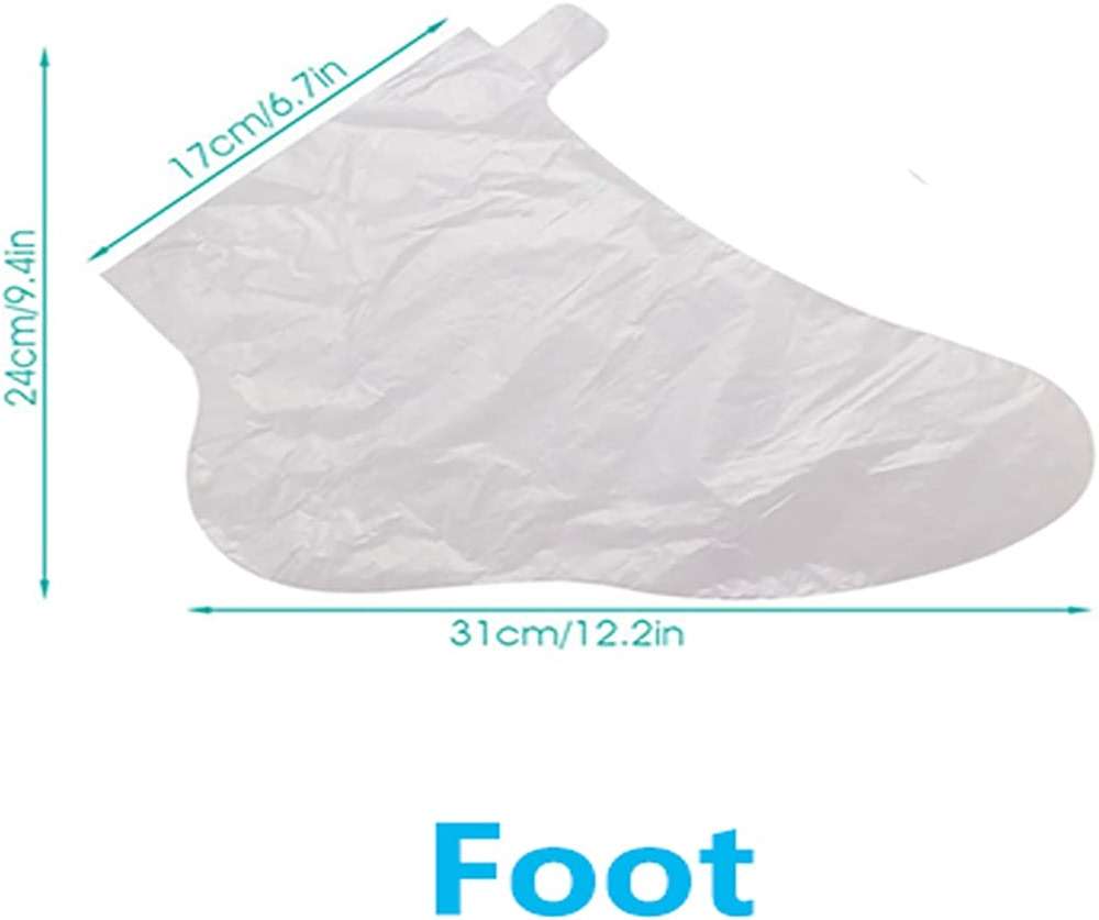 200PCS Clear Plastic Disposable Booties, Paraffin Bath Liners for Foot Pedicure Hot Spa Wax Treatment, Larger Thicker Thermal Therapy Feet Covers Bags Plastic Socks Liners - Image 2