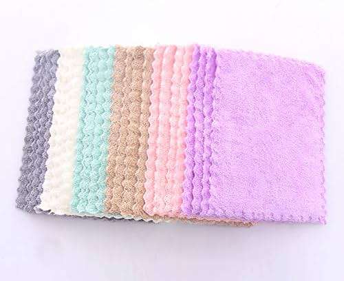 24 Pack Kitchen Dishcloths - Does Not Shed Fluff - Reusable Dish Towels, Dish cloths, Super Absorbent Coral Fleece Cleaning Cloths, Nonstick Oil Washable Fast Drying, 7 x 9 Inch (Multicolor) - Image 5