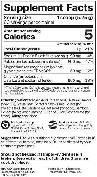 Jigsaw Health Potassium Cocktail | Formerly Pickleball Cocktail | Orange Flavor | 60 Servings (Jar) - Image 2