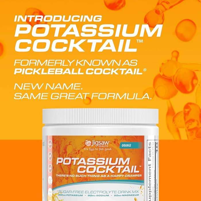Jigsaw Health Potassium Cocktail | Formerly Pickleball Cocktail | Orange Flavor | 60 Servings (Jar) - Image 3