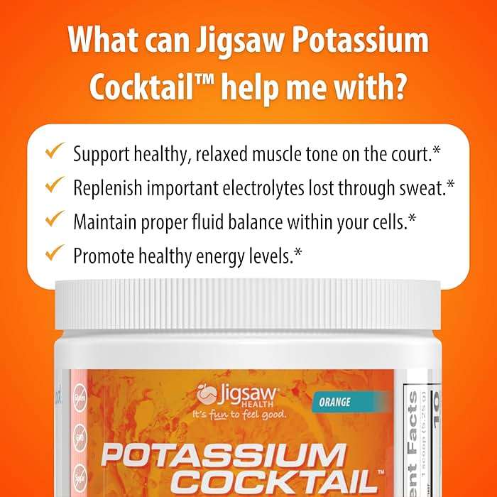 Jigsaw Health Potassium Cocktail | Formerly Pickleball Cocktail | Orange Flavor | 60 Servings (Jar) - Image 7