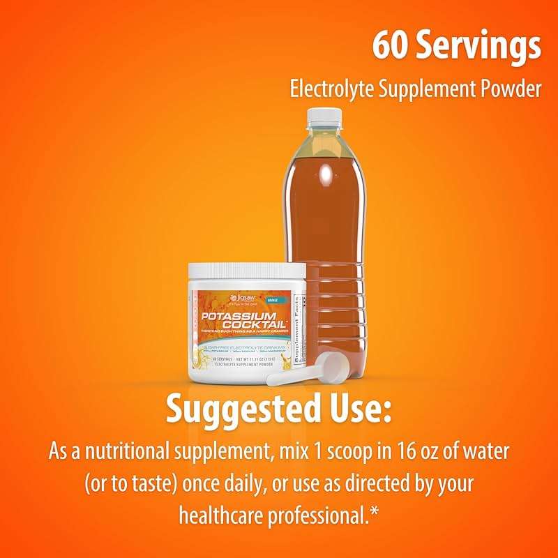 Jigsaw Health Potassium Cocktail | Formerly Pickleball Cocktail | Orange Flavor | 60 Servings (Jar) - Image 8