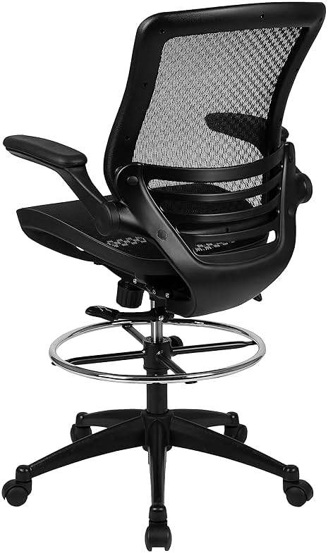 Flash Furniture Waylon Mid-Back Swivel Office Chair with Adjustable Foot Ring and Seat Height, Ergonomic Executive Chair with Armrests, Black - Image 5