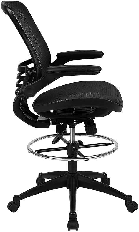Flash Furniture Waylon Mid-Back Swivel Office Chair with Adjustable Foot Ring and Seat Height, Ergonomic Executive Chair with Armrests, Black - Image 7