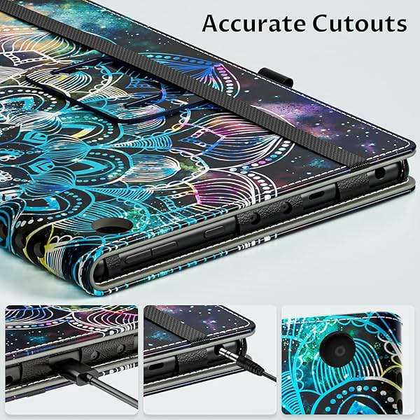 VORI Case for Amazon Kindle Fire HD 8 Tablet & 8 Plus Tablet(12th Generation/10th Generation, 2024/2022/2020 Release), Slim Vegan Leather Folding Stand Cover with Auto Wake/Sleep, Mandala Galaxy | 12th Generation - Image 7