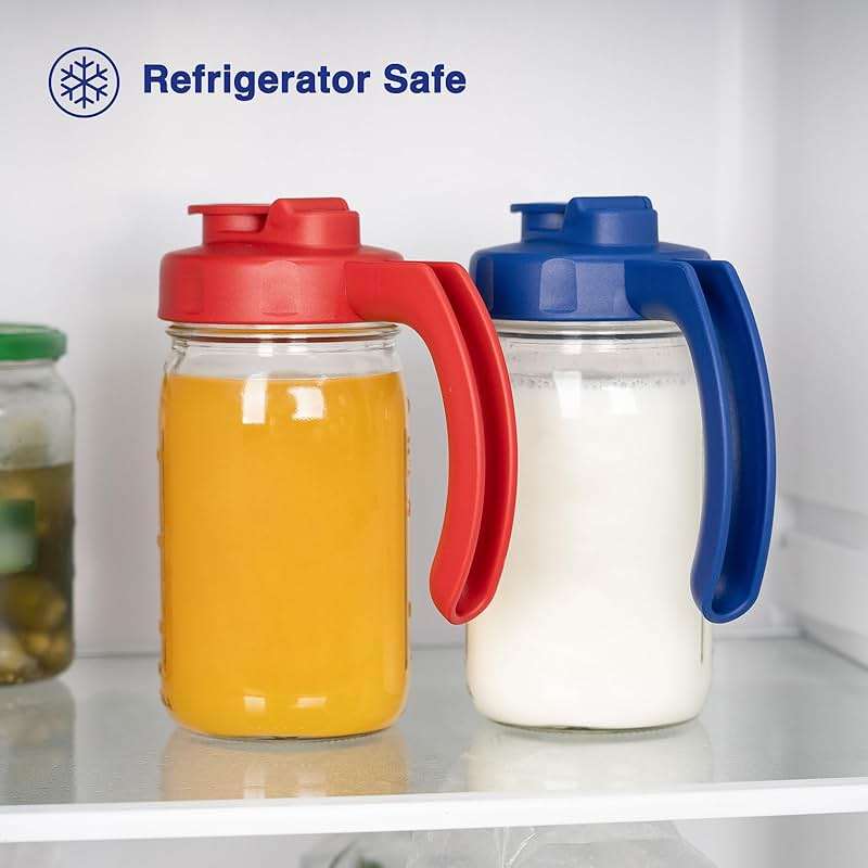 2 Pack Wide Mouth Mason Jar Lids with Handle, Airtight & Leak-proof Seal, Easy Pouring Spout, Turns your Mason Jar into Pitcher, Silicone Seal Gasket, Jars not included - Image 6