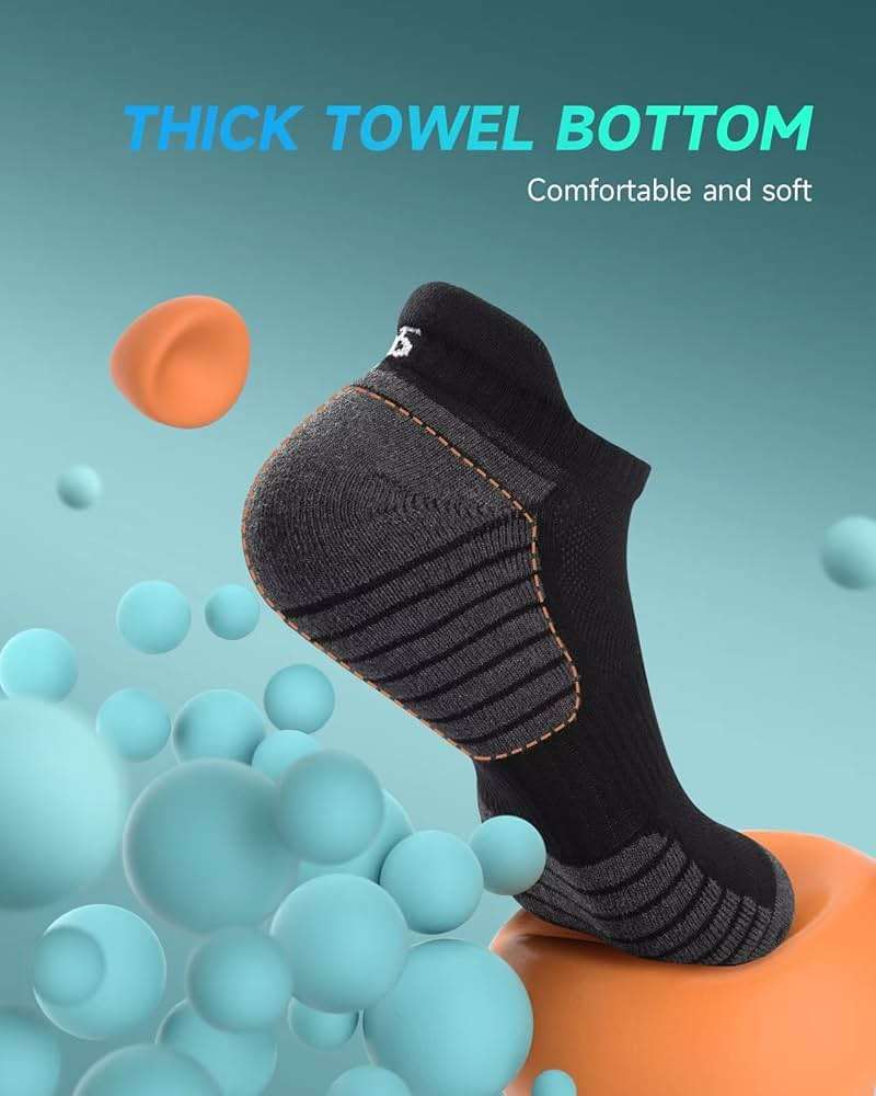 TANSTC Athletic Running Ankle Socks,6Pairs Cushioned Low Cut Anti-Blister Tab Sports Sock Men Women - Image 4