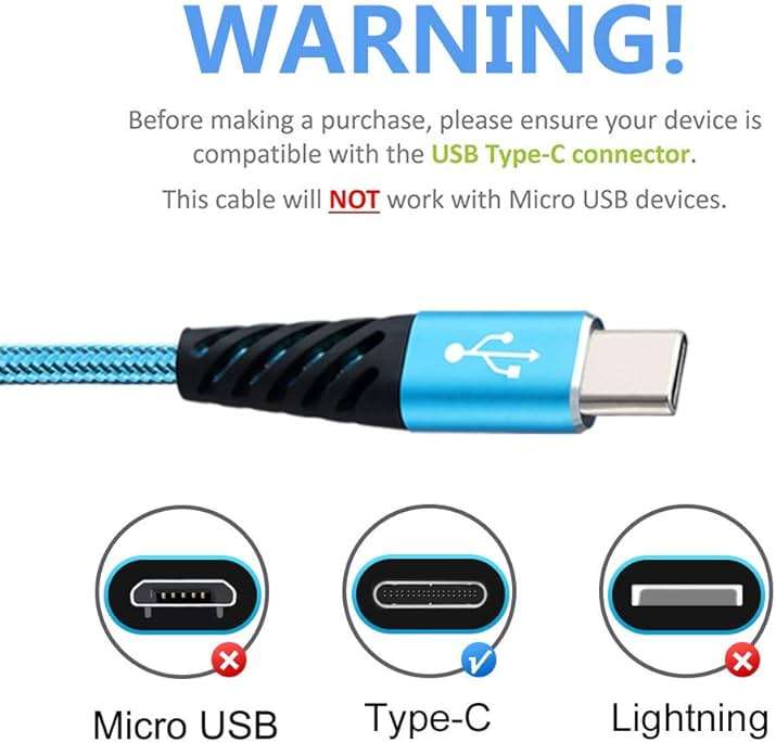 Bynccea Type C Charger Cable 10FT 4-Pack Fast Charging Cord USB A to USB C Cell Phone Charger Nylon Braided Compatible with Samsung Galaxy S10 S9 S8 Note 10 9 Pixel LG V30 - Image 2