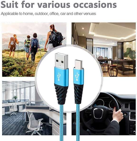 Bynccea Type C Charger Cable 10FT 4-Pack Fast Charging Cord USB A to USB C Cell Phone Charger Nylon Braided Compatible with Samsung Galaxy S10 S9 S8 Note 10 9 Pixel LG V30 - Image 6