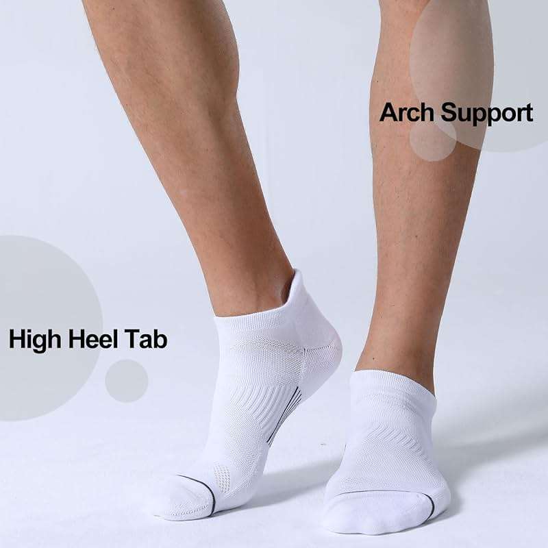 FITRELL 6 Pack Men's Ankle Running Socks Low Cut Cushioned Athletic Sports Socks 7-9/9-12/12-15 - Image 2