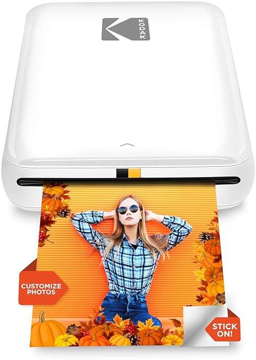KODAK Step Instant Smartphone Photo Printer, Portable Mini Color Wireless Mobile Printer, Zink 2x3” (5.1x7.5 cm) Sticky-Back Photos, Bluetooth Compatible with iOS & Android Devices, Editing App, White - Image 1