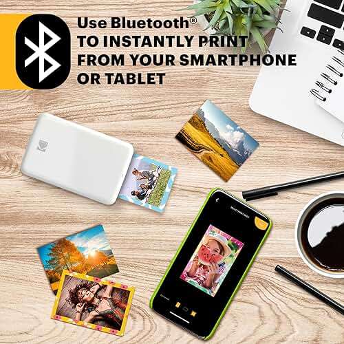 KODAK Step Instant Smartphone Photo Printer, Portable Mini Color Wireless Mobile Printer, Zink 2x3” (5.1x7.5 cm) Sticky-Back Photos, Bluetooth Compatible with iOS & Android Devices, Editing App, White - Image 3