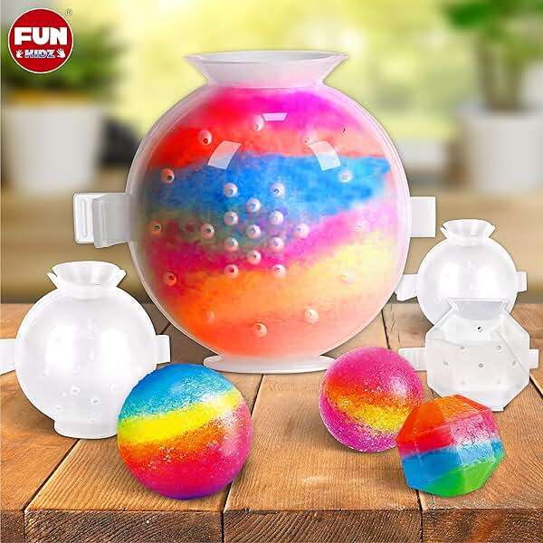 Big Bouncy Ball Kit for Kids, FunKidz DIY Ultimate Magic Bouncy Balls Making Kit Science Craft Projects Birthday Party Activities for Boys Girls Ages 6-12 Includes Tennis Size Ball Model and Powder - Image 2