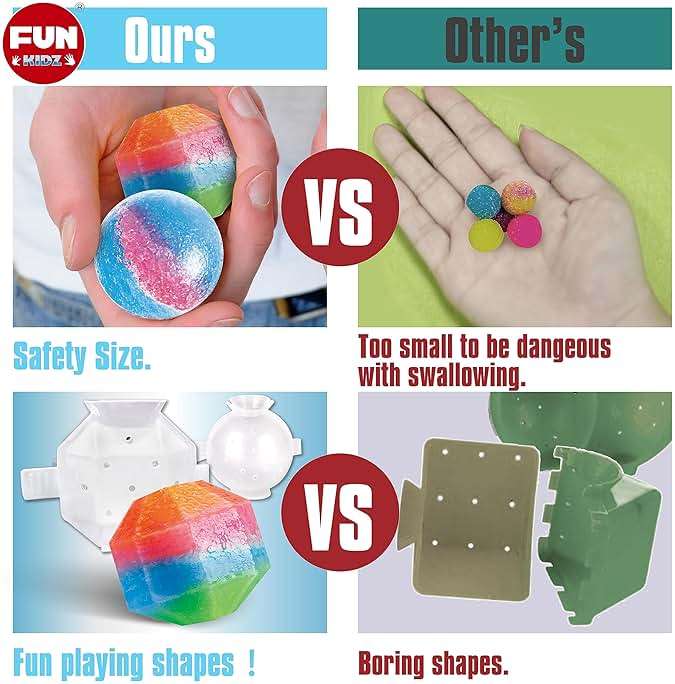 Big Bouncy Ball Kit for Kids, FunKidz DIY Ultimate Magic Bouncy Balls Making Kit Science Craft Projects Birthday Party Activities for Boys Girls Ages 6-12 Includes Tennis Size Ball Model and Powder - Image 7