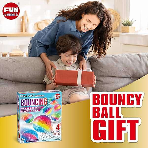 Big Bouncy Ball Kit for Kids, FunKidz DIY Ultimate Magic Bouncy Balls Making Kit Science Craft Projects Birthday Party Activities for Boys Girls Ages 6-12 Includes Tennis Size Ball Model and Powder - Image 8