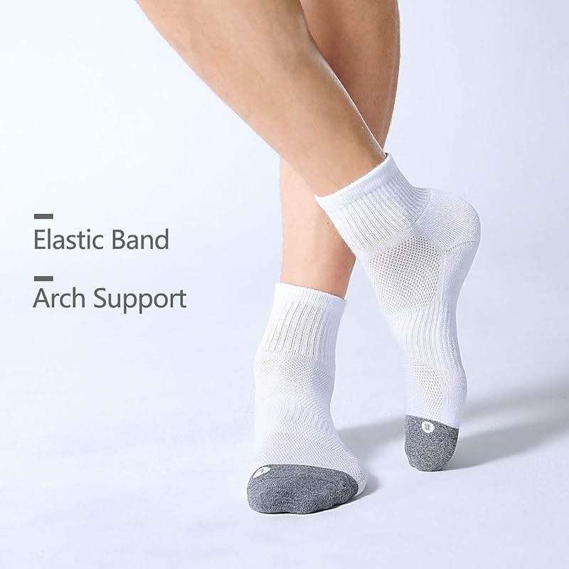 FITRELL 6 Pack Men's Athletic Ankle Socks Cushioned Sports Running Socks 7-9/9-12/12-15 - Image 3