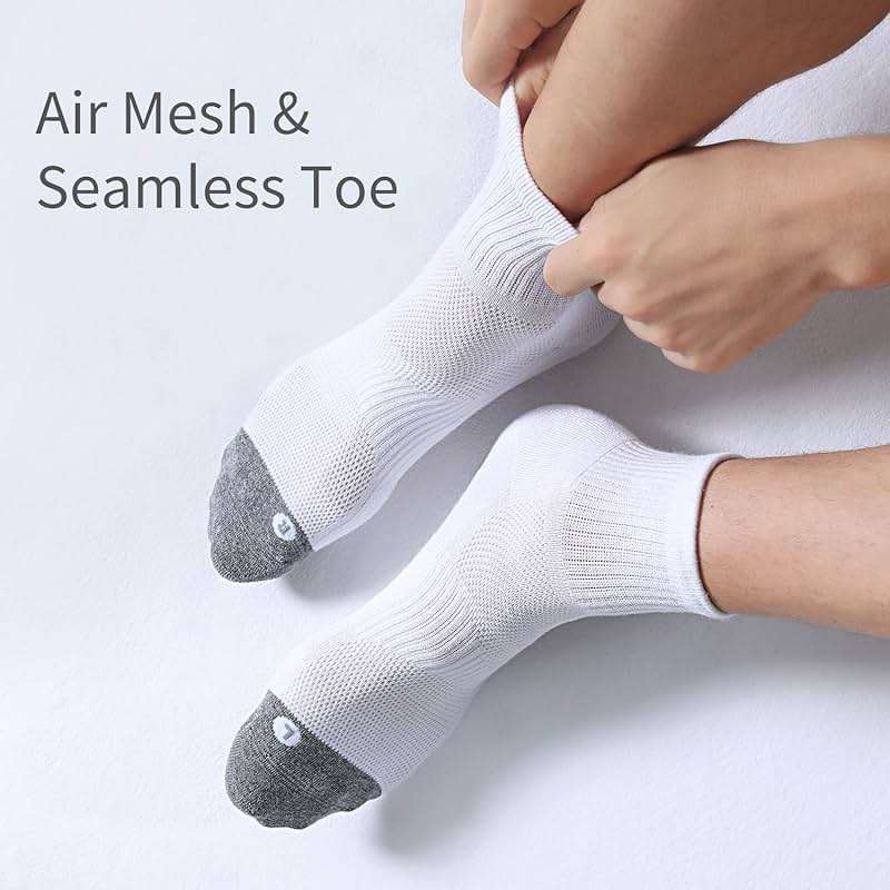 FITRELL 6 Pack Men's Athletic Ankle Socks Cushioned Sports Running Socks 7-9/9-12/12-15 - Image 4