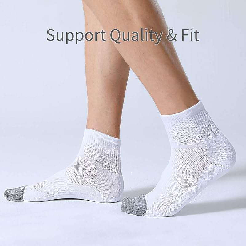 FITRELL 6 Pack Men's Athletic Ankle Socks Cushioned Sports Running Socks 7-9/9-12/12-15 - Image 6