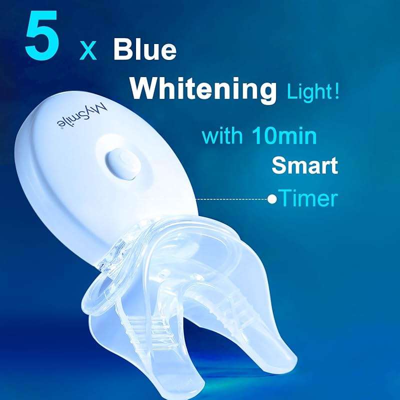 MySmile Teeth Whitening Light with Mouth Trays- 5LED Powerful Accelerator Light Integrated with Smart Timer and Long Lasting Batteries(Teeth Whitening Gel Not Included) - Image 4