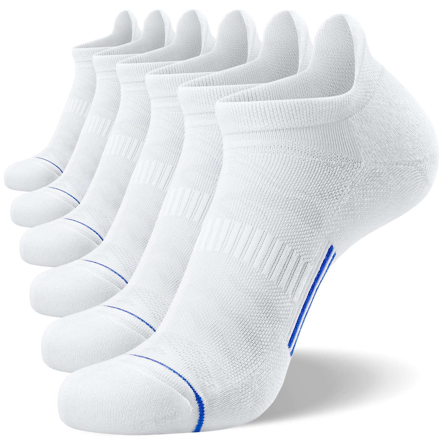 FITRELL Men's 6 Pack Ankle Running Socks Low Cut Cushioned Athletic Sports Socks 7-9/9-12/12-15 - Image 1